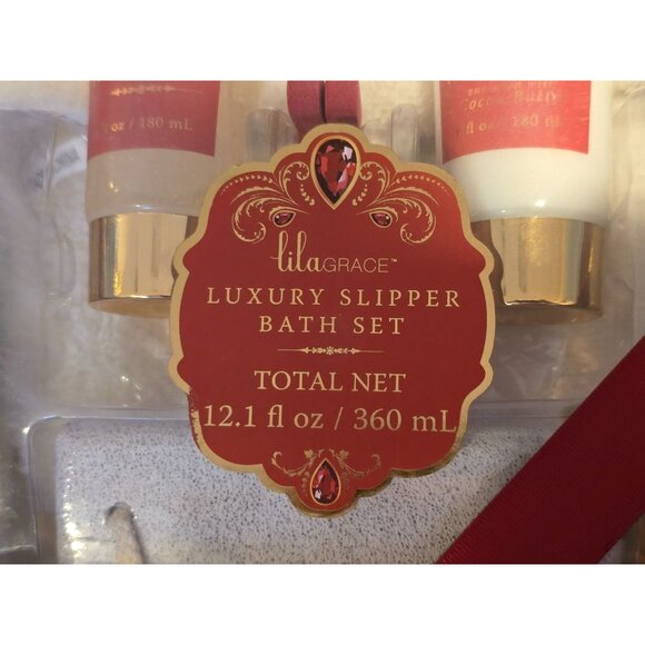 Lila Grace Luxury Slipper Bath Set With Foot Scrub & Cream - Picture 3 of 3